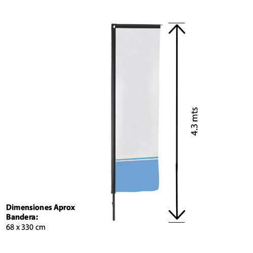 MASTIL BANDERA RECTA - 4.3 M / ESTRUCTURA