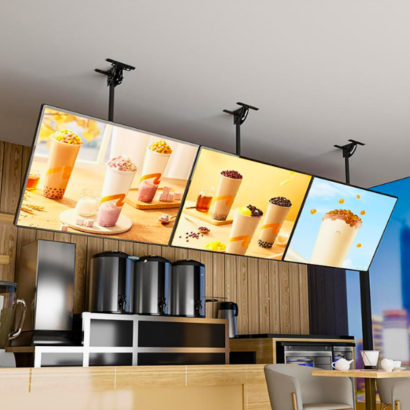 PANEL MENU SLIM BOX COLGANTE CON BRAZO TELESCOPICO (600X1200) COLOR NEGRO