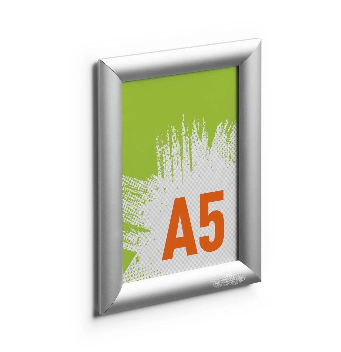 PORTA GRAFICA MARCO CLIP ALUMINIO FORMATO A5 (14.8*21 CMS)