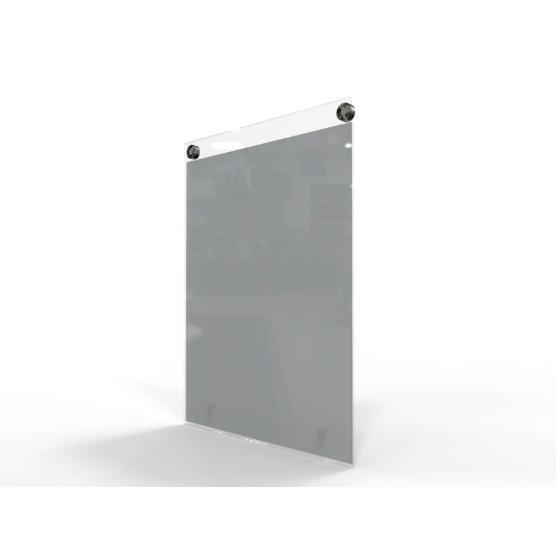 PORTA GRAFICA ACRILICO A4 (21*29.7 CMS) FORMATO MURO VERTICAL 2.0 MM + SET EMBELLECEDORES