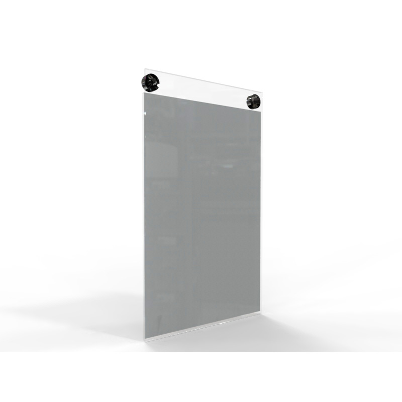 PORTA GRAFICA ACRILICO A6 (10.5*14.8 CMS) FORMATO MURO VERTICAL 1.5 MM + SET EMBELLECEDORES