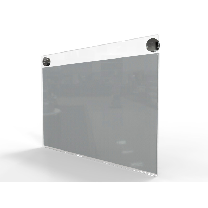 PORTA GRAFICA ACRILICO A5 (14.8*21 CMS) FORMATO MURO HORIZONTAL 1.5 MM + SET EMBELLECEDORES